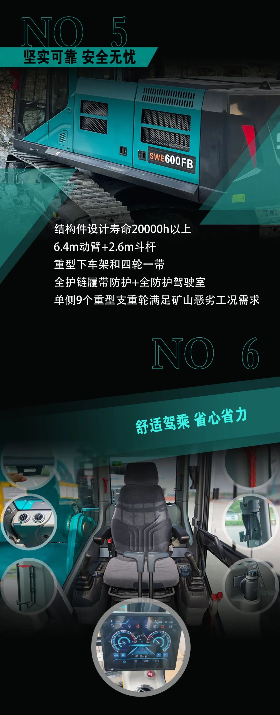 一图读懂 | 专为矿山沉载施工而生！银河集团9873cm智能SWE600FB破碎锤沉磅回归