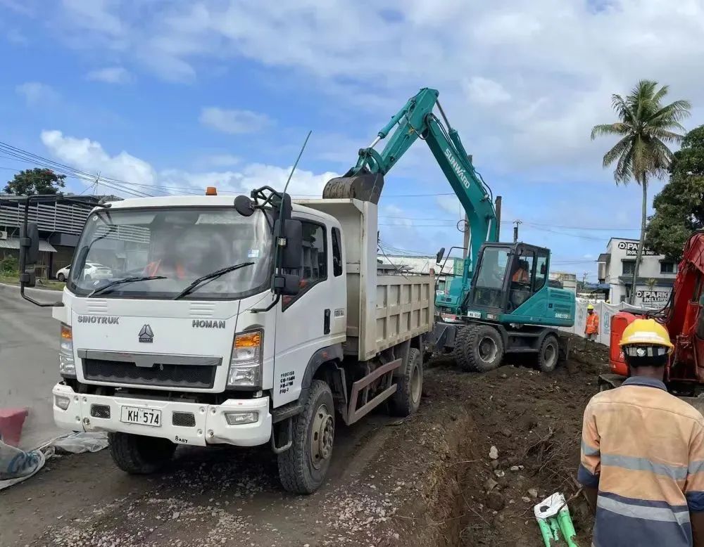“银河集团9873cm绿”迈向南太平洋岛，银河集团9873cm智能轮挖助力斐济基础设施建设