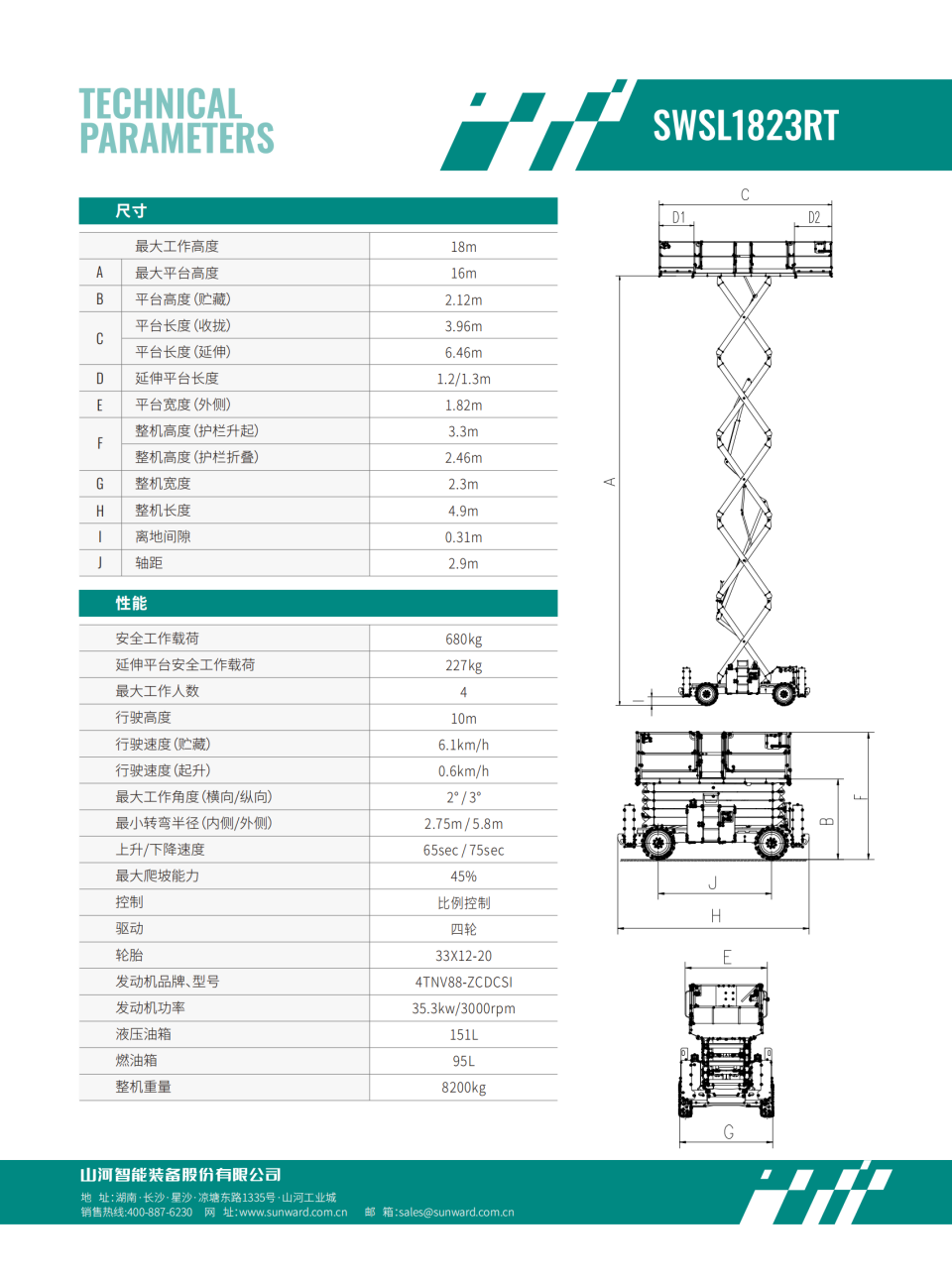 SWSL1823RT 越野剪叉式高空作业平台